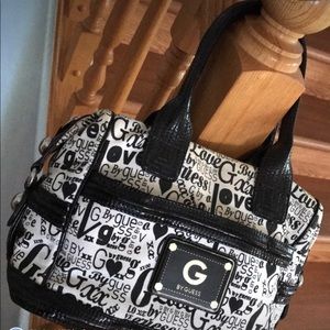 Black and White G by Guess Leather Handbag
